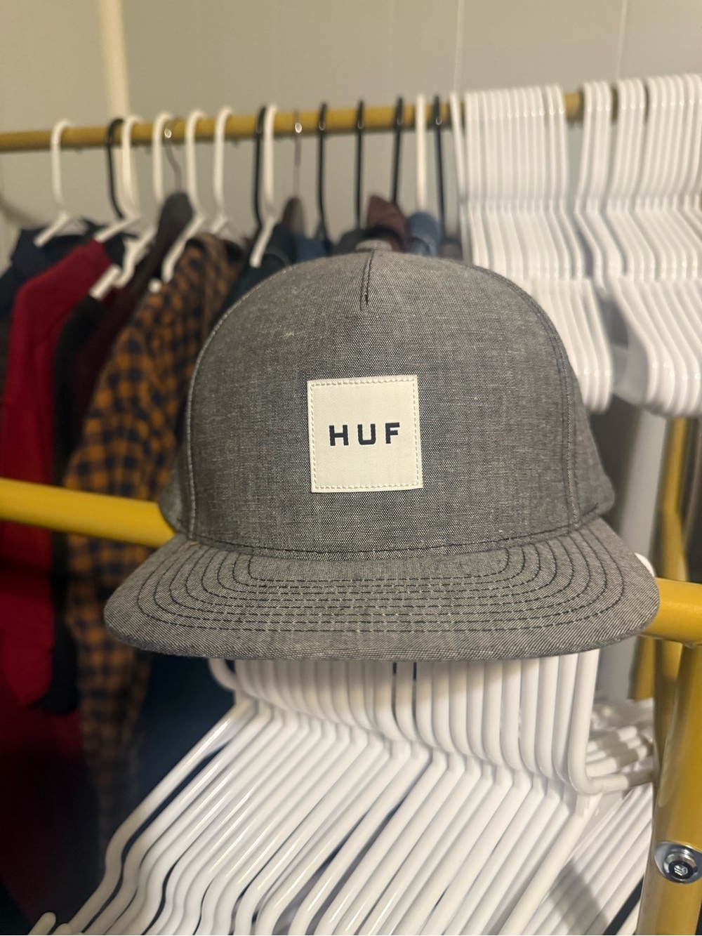 HUF Kids Gray Logo Patch Snapback Cap